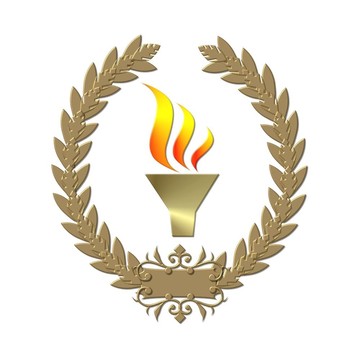帶火焰的金桂冠花環(huán)