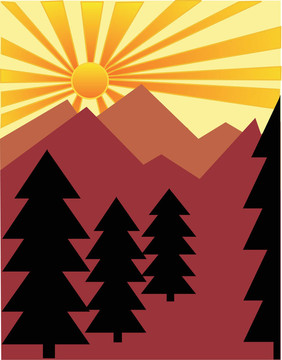 太陽在山上升起