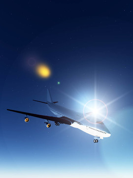 飛機(jī)在晚上