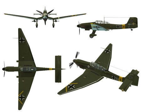 ju87d斯圖卡式俯沖轟炸機(jī)從二戰(zhàn)