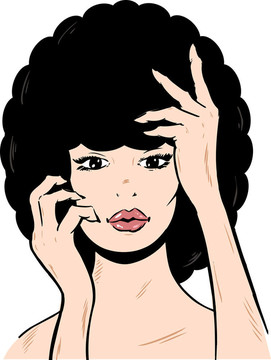 美女模特臉插畫