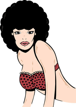 美女模特臉插畫