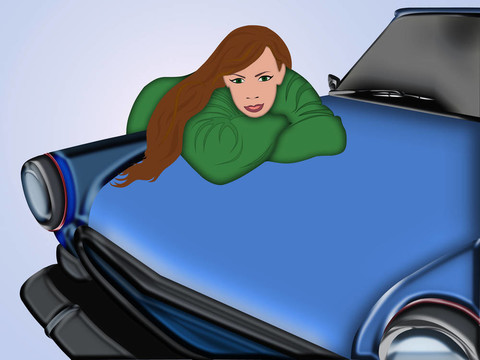 藍(lán)色汽車插圖