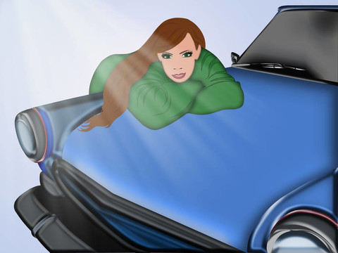 藍色汽車插圖