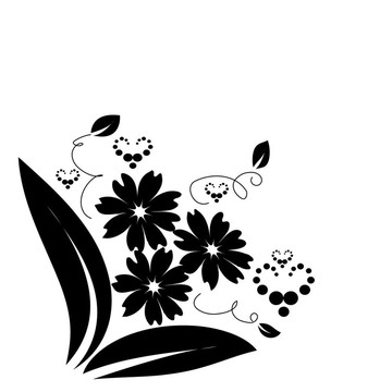 黑色的花與心