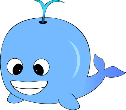 可愛(ài)的藍(lán)色卡通鯨魚(yú)