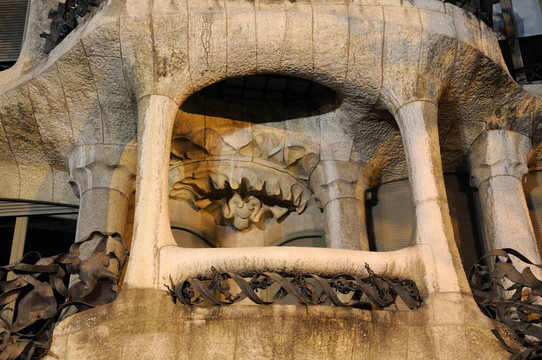 巴塞羅那的安東尼高迪Casa Mila的細節(jié)；西班牙