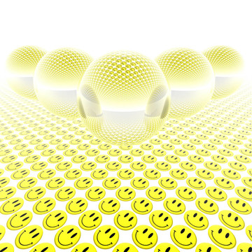 帶微笑的3D玻璃球