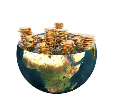 地球半球上的金幣