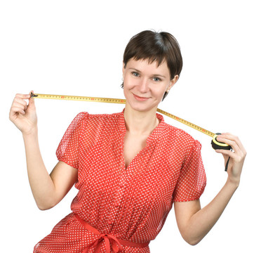 穿紅衣服的女士