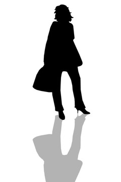 購(gòu)物的女人剪影