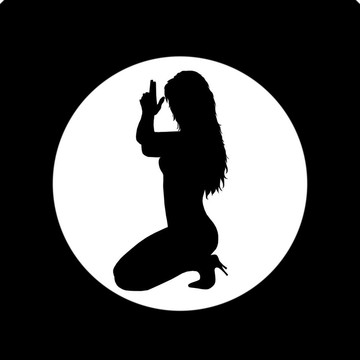 圓中的女性剪影