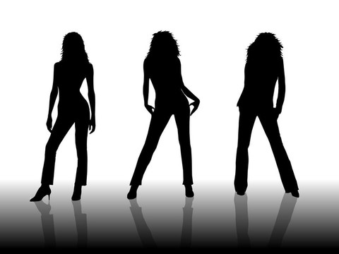 孤立的女性輪廓