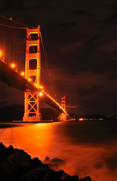 夜幕下的金門大橋