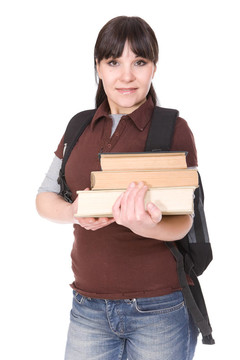 拿著書的女人