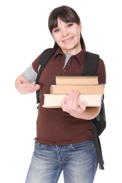 拿著書的女人