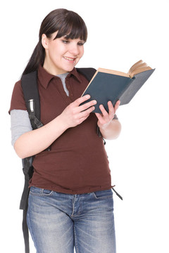拿著書的女人