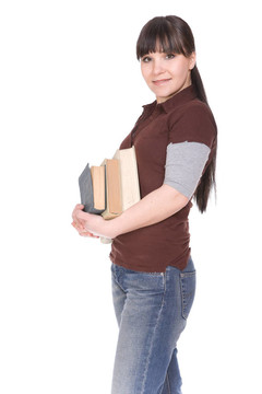 拿著書的女人