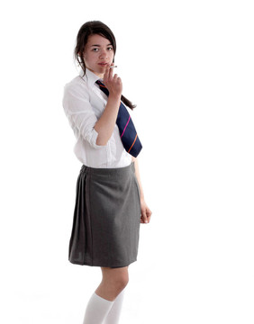 混合種族的青少年女學(xué)生