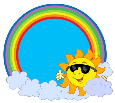 太陽與云在彩虹圈