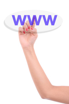 女人的手指按下WWW的關(guān)鍵