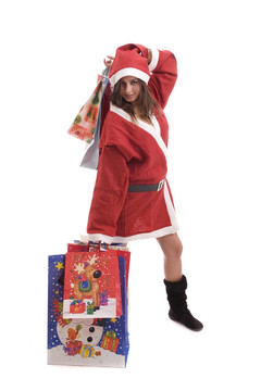 Young Santa女孩假扮