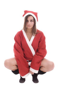 Young Santa女孩假扮