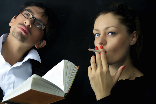 年輕人和女人的肖像