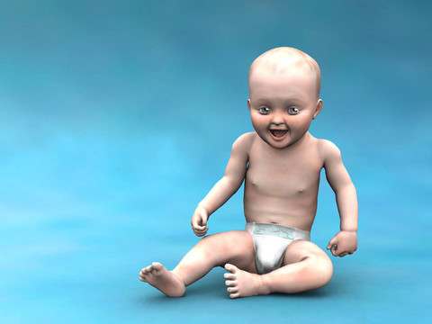 坐在嬰兒