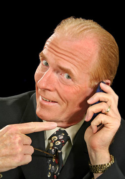 討厭的電話的商人