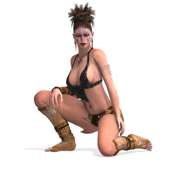 性感的女性幻想的野蠻人