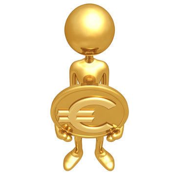 黃金的歐元硬幣