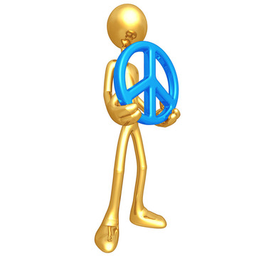抱著和平的象征