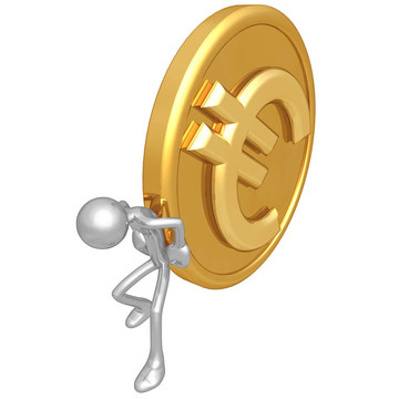 推動黃金歐元硬幣
