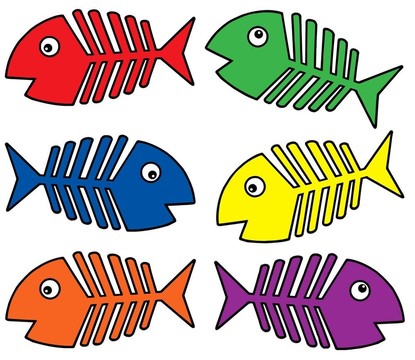 各種顏色的魚骨