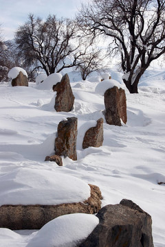 在土耳其克達(dá)馬爾島島的墓地；