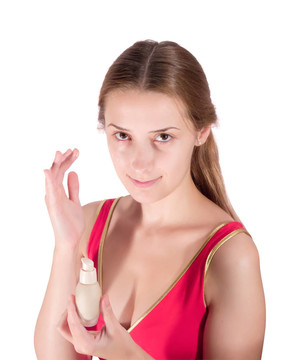 女孩化妝品做化妝
