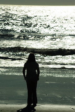 孩子在Beach