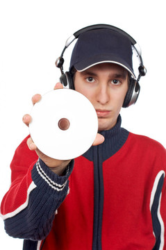 DJ拿著一盤