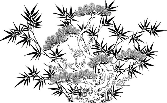 竹的剪影