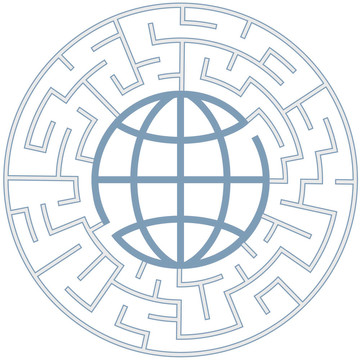 地球在徑向迷宮拼圖地球