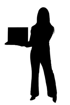 女人的筆記本電腦