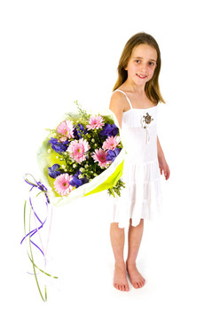 一個flowergift女孩