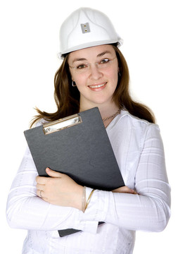 持有文件夾的女建筑師