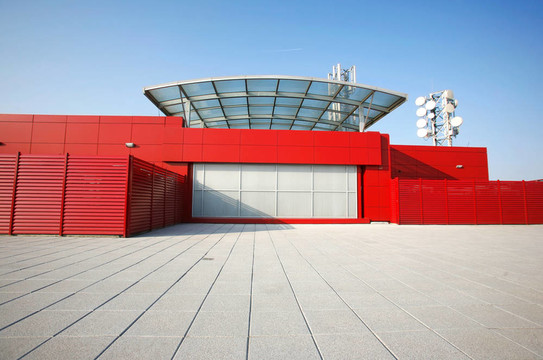 紅色建筑透視