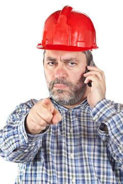 激怒了的建筑工人