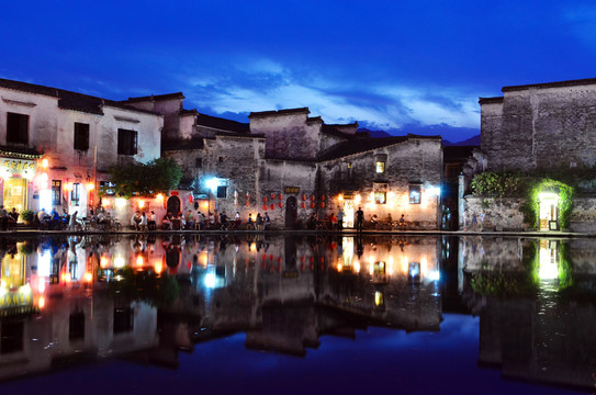 徽派建筑 宏村夜景