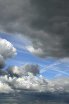 天空和云層背景；垂直作物