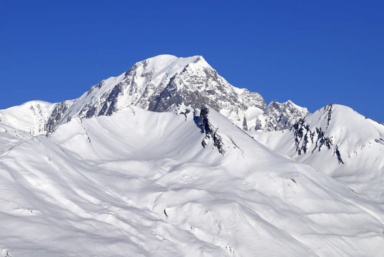 Mont Blanc；法國阿爾卑斯山脈；從Les Arcs 1950