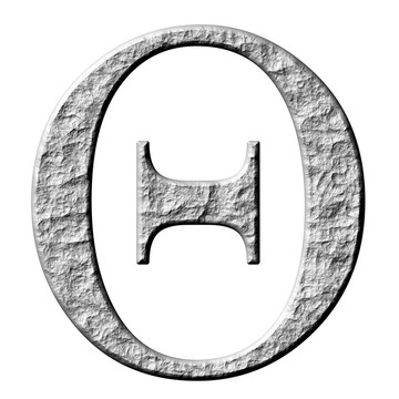 3d石希臘字母θ